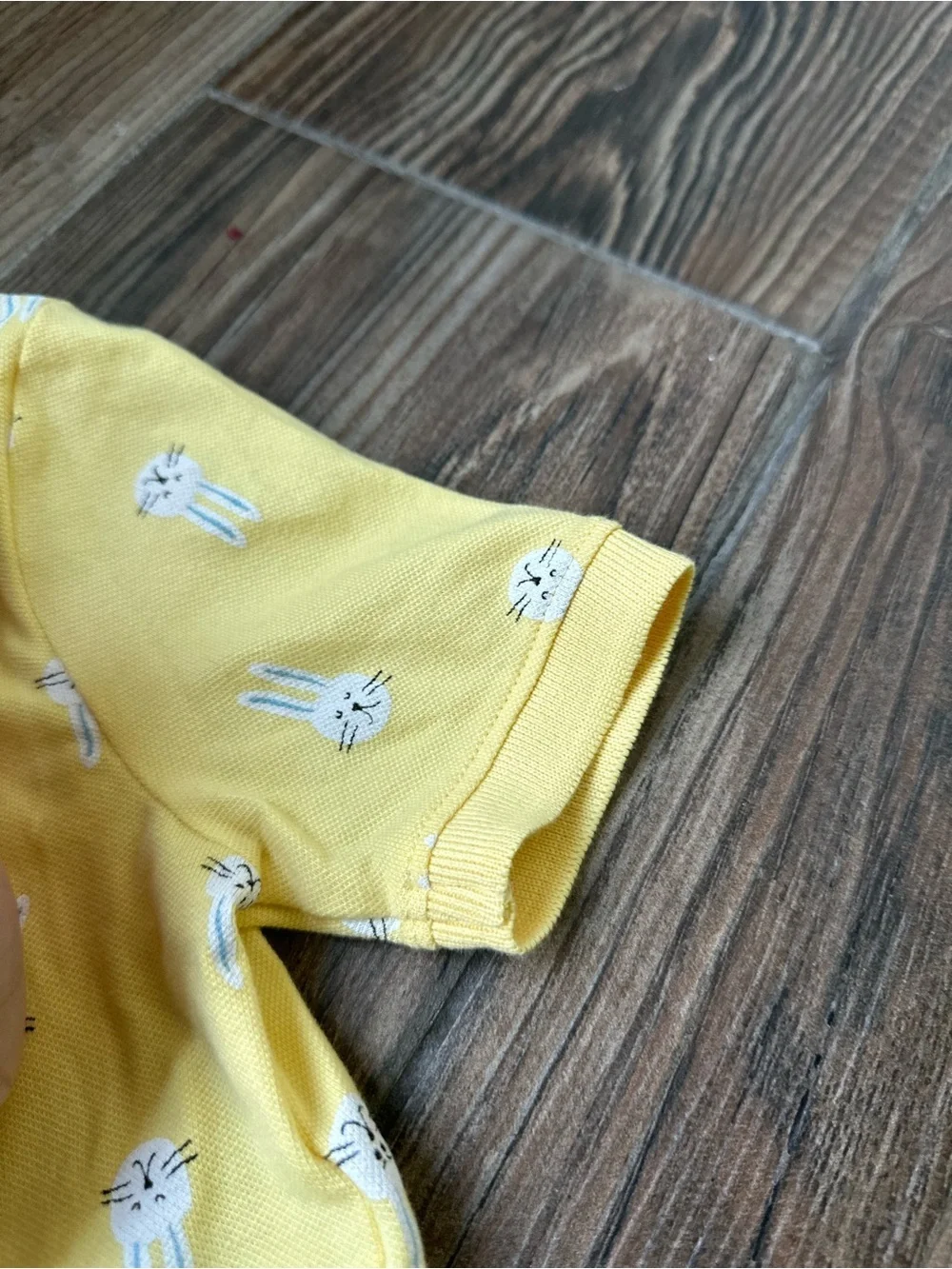 Old Navy Yellow Polo with White Bunny Motif